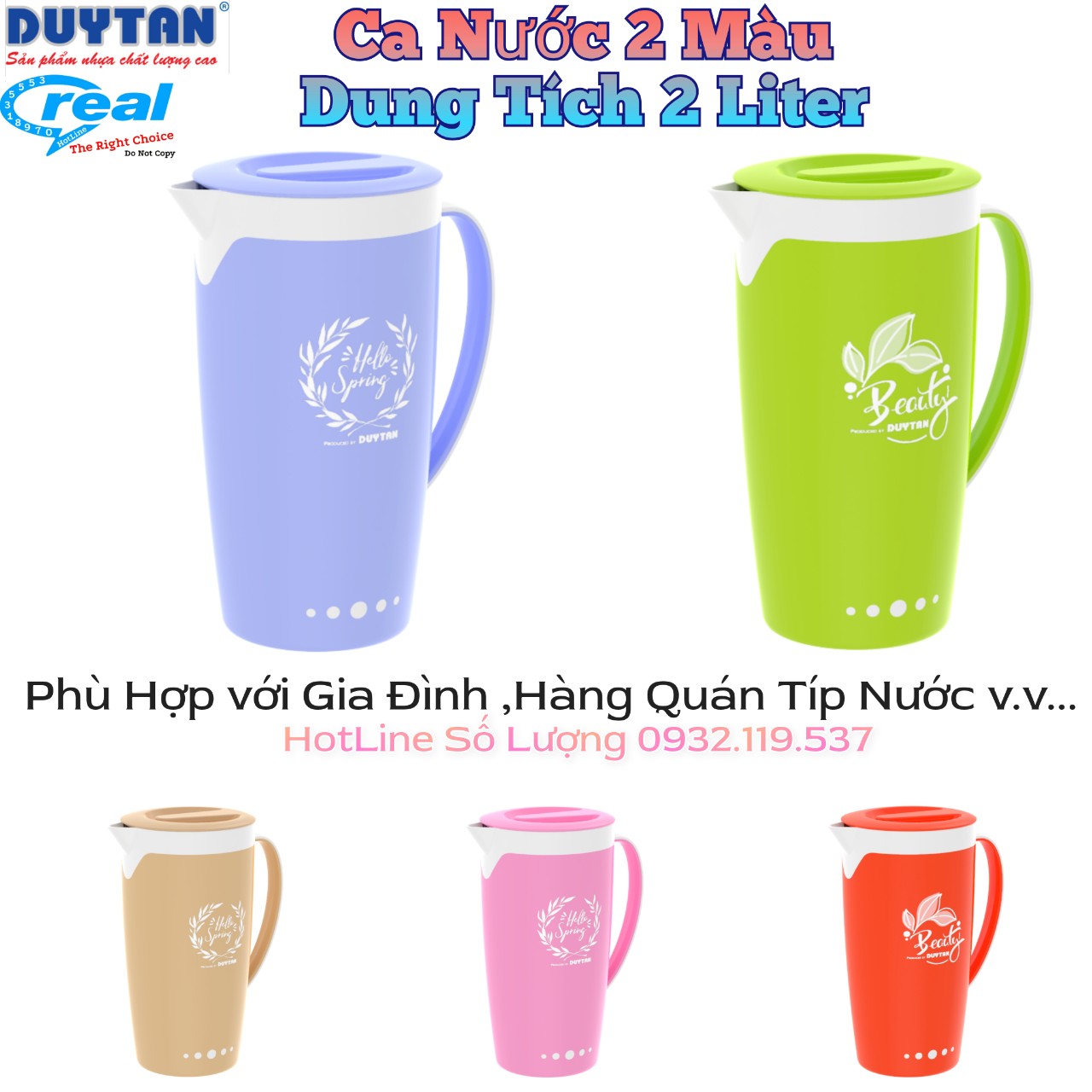 Ca Nhựa Có Quai Duy Tân 2 Lít -Ca Quai 2 Lít CA 5 CHẤM