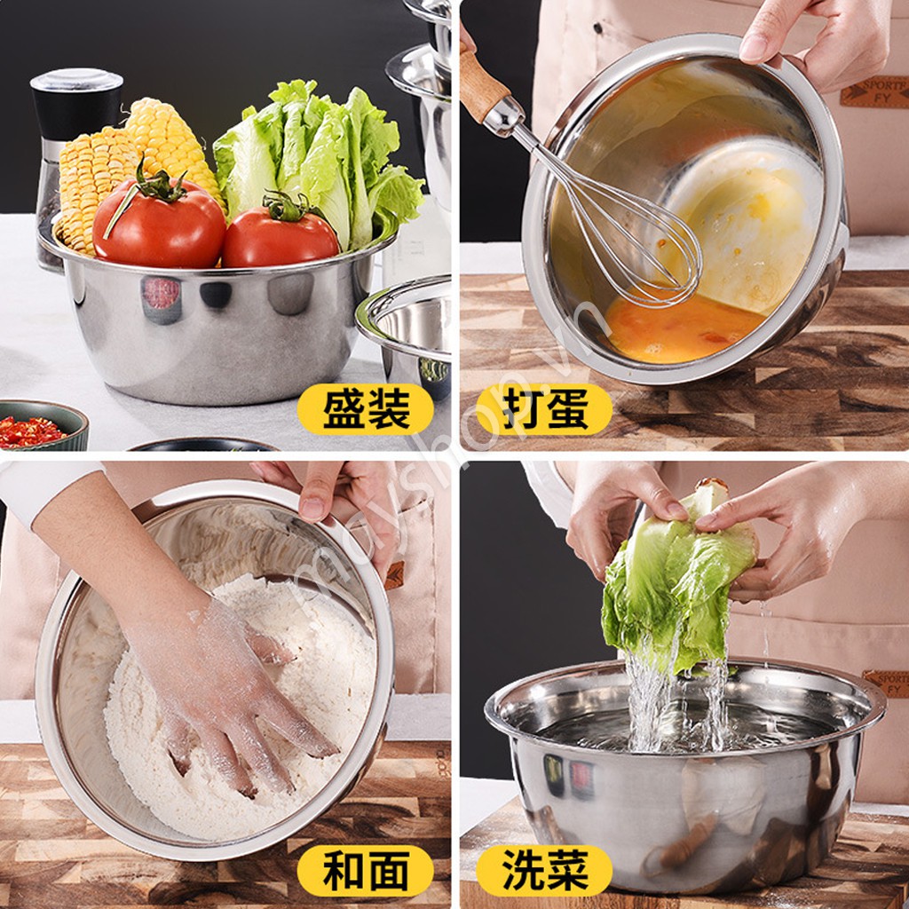 Âu trộn inox cao cấp/ nhiều kích thước