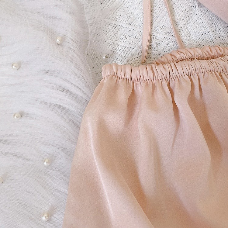 SX251 - Bộ ngủ lụa satin Phối ren KELLY WANG