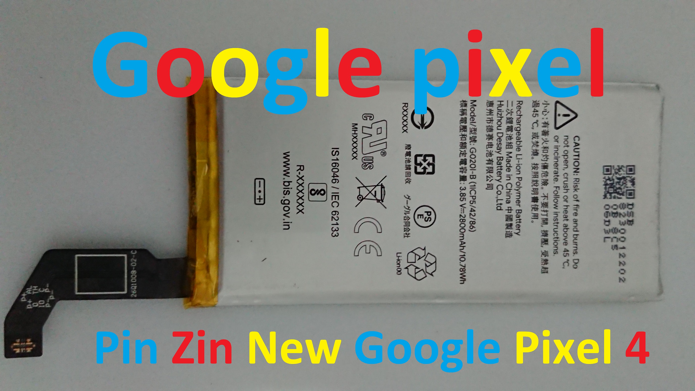 PIN ZIN NEW-ORIGINAL BATTERY GOOGLE PIXEL 4 : G020I-B