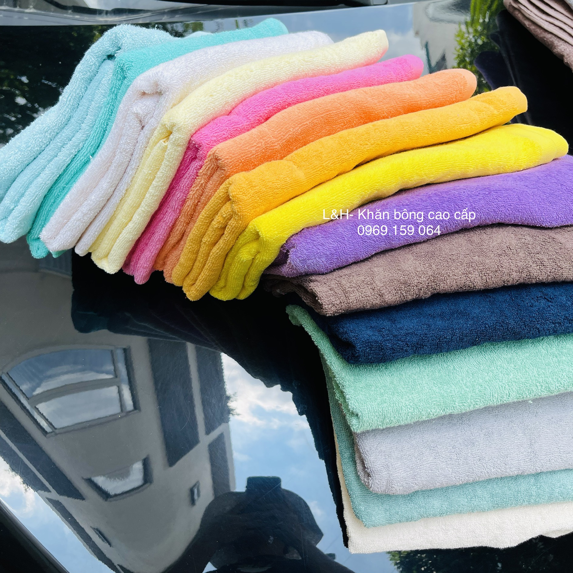 Khăn tắm 320g cotton xuất dư, KT 70x140cm