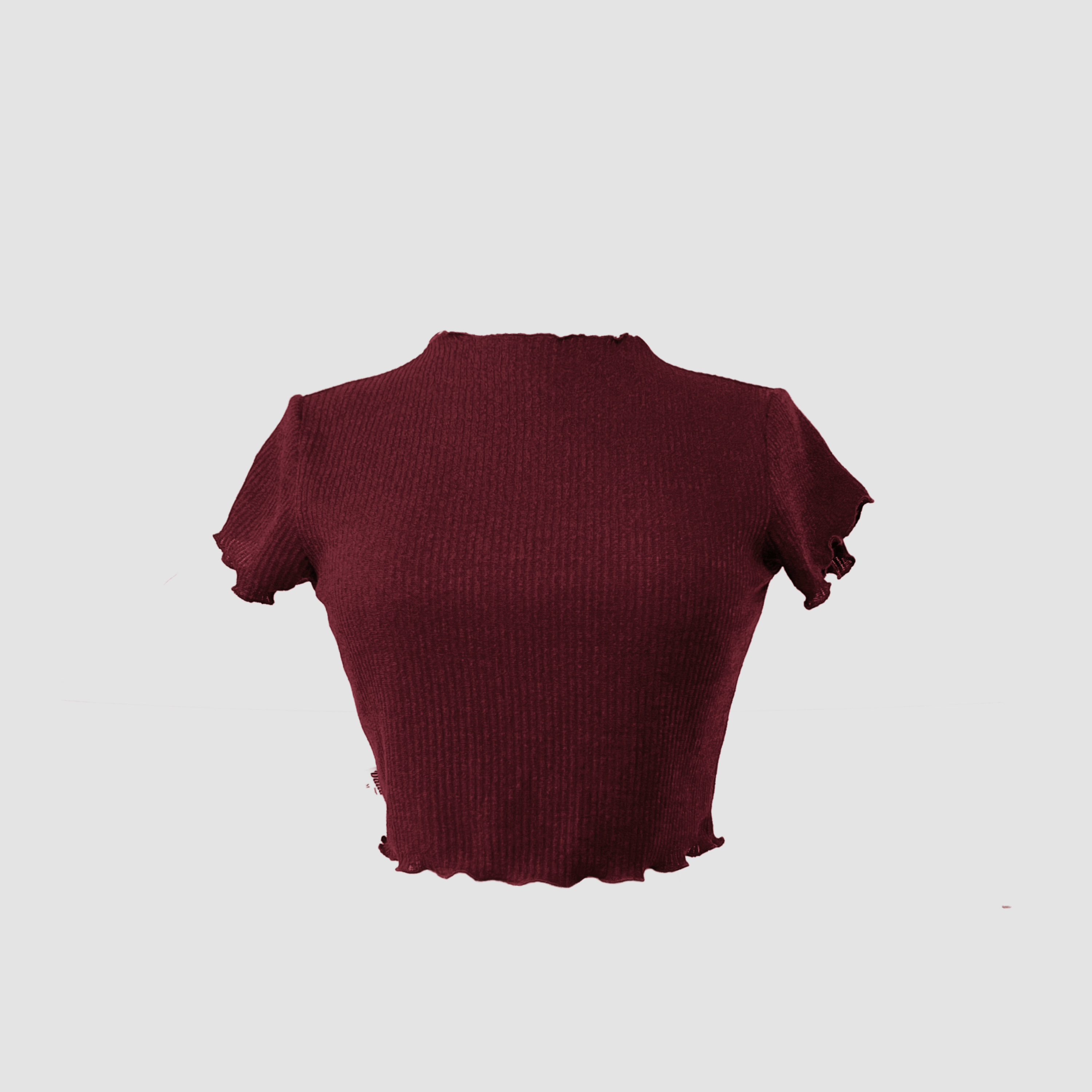 DALLA Áo thun croptop trơn cuốn biên (AT02)