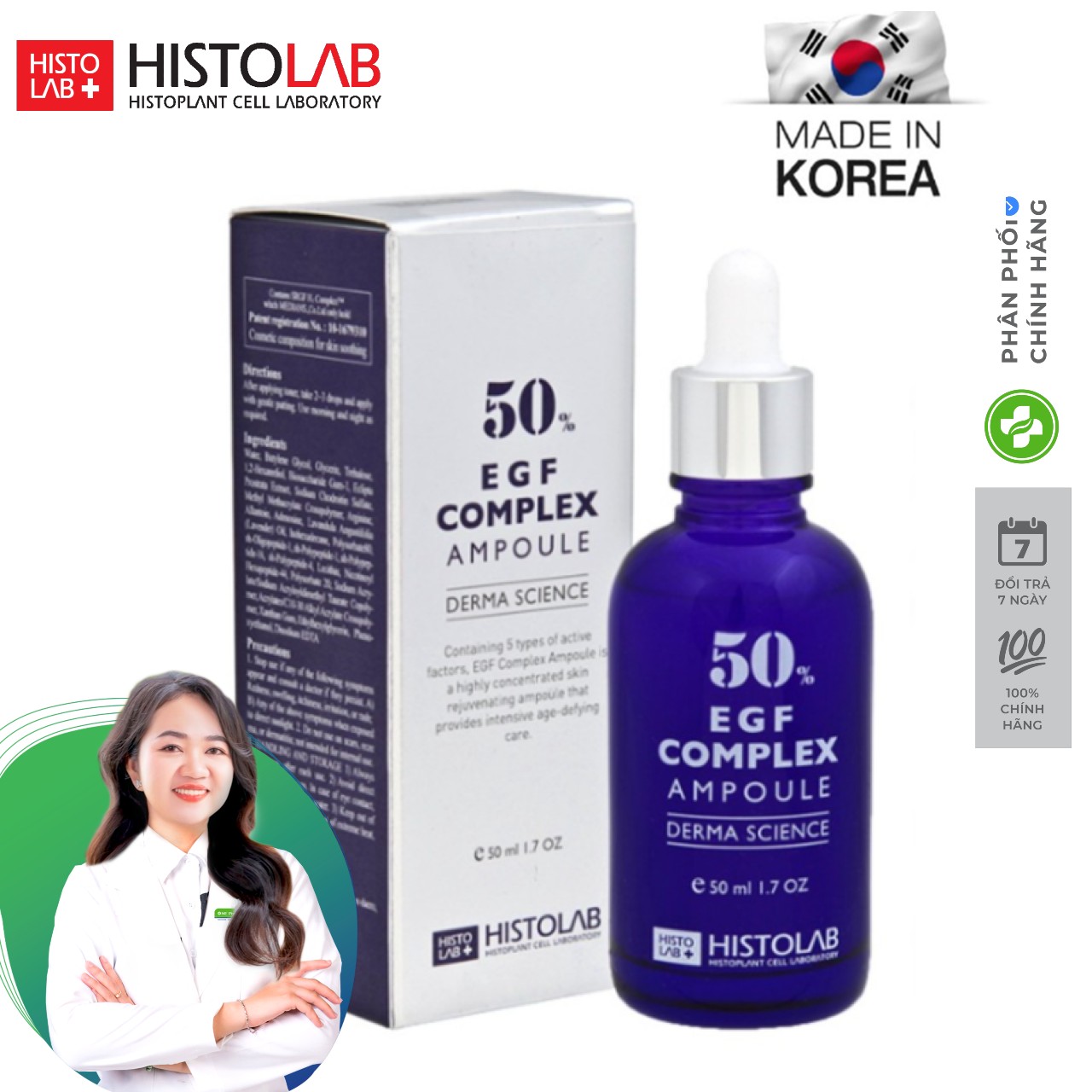 Tinh Chất Histolab 50% EGF Complex Tế Bào Gốc Trẻ Hóa Da - 50ml