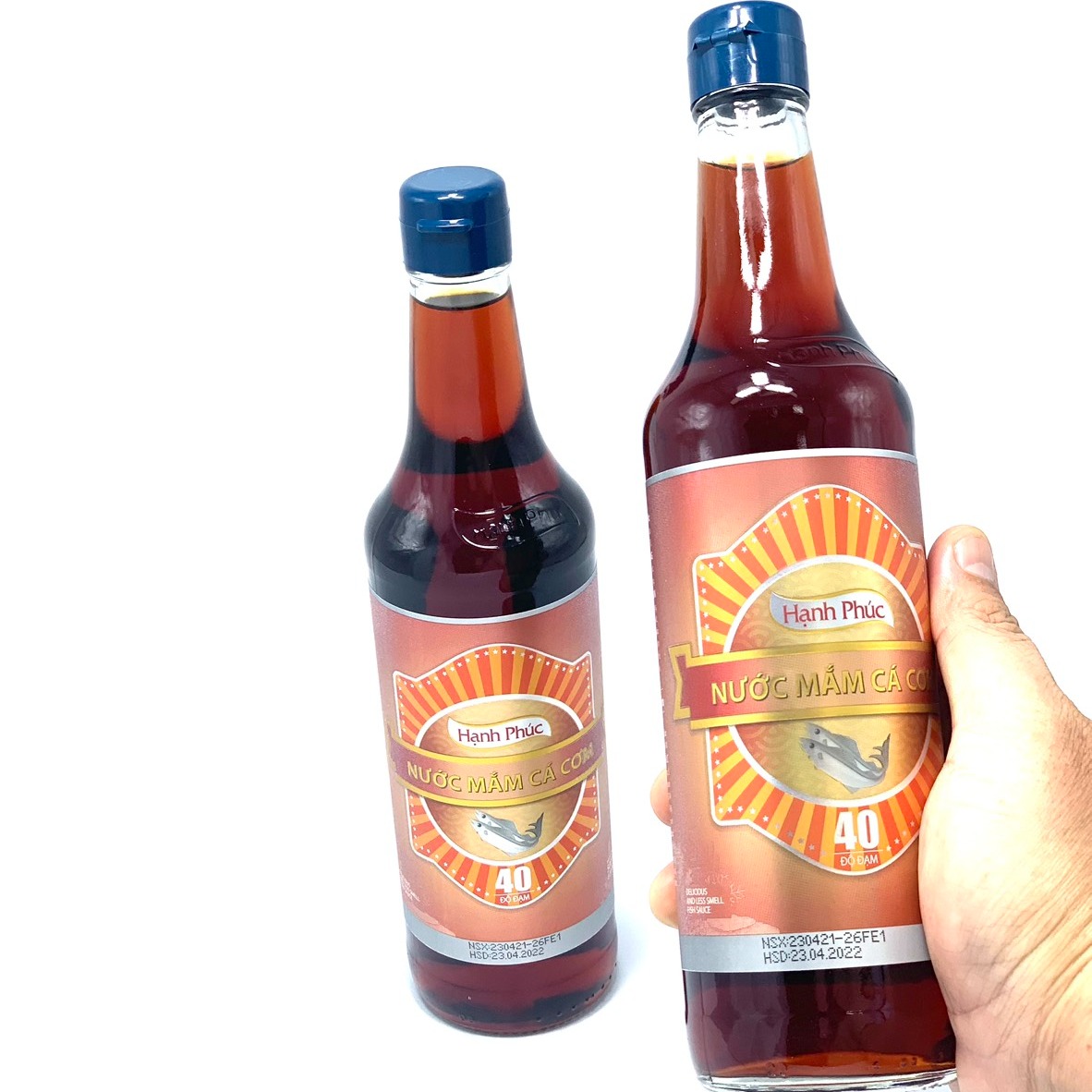 (THÙNG XỐP COMBO 02 CHAI) Nước mắm Hạnh Phúc 40 độ đạm chai 500ml