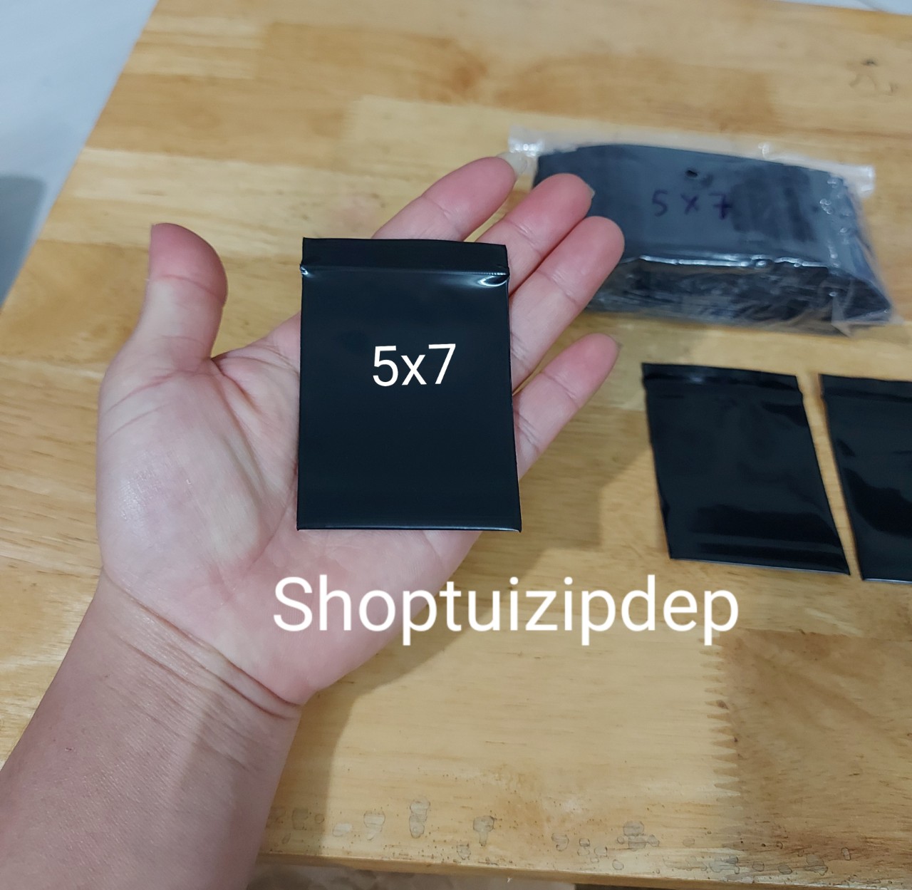Túi zip mini nhỏ MÀU ĐEN hai mặt