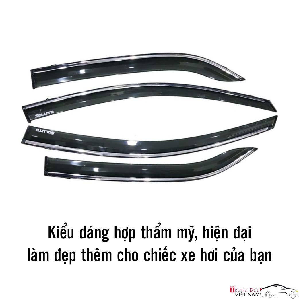Bộ vè che mưa chỉ mạ crom cho xe KIA SOLUTO