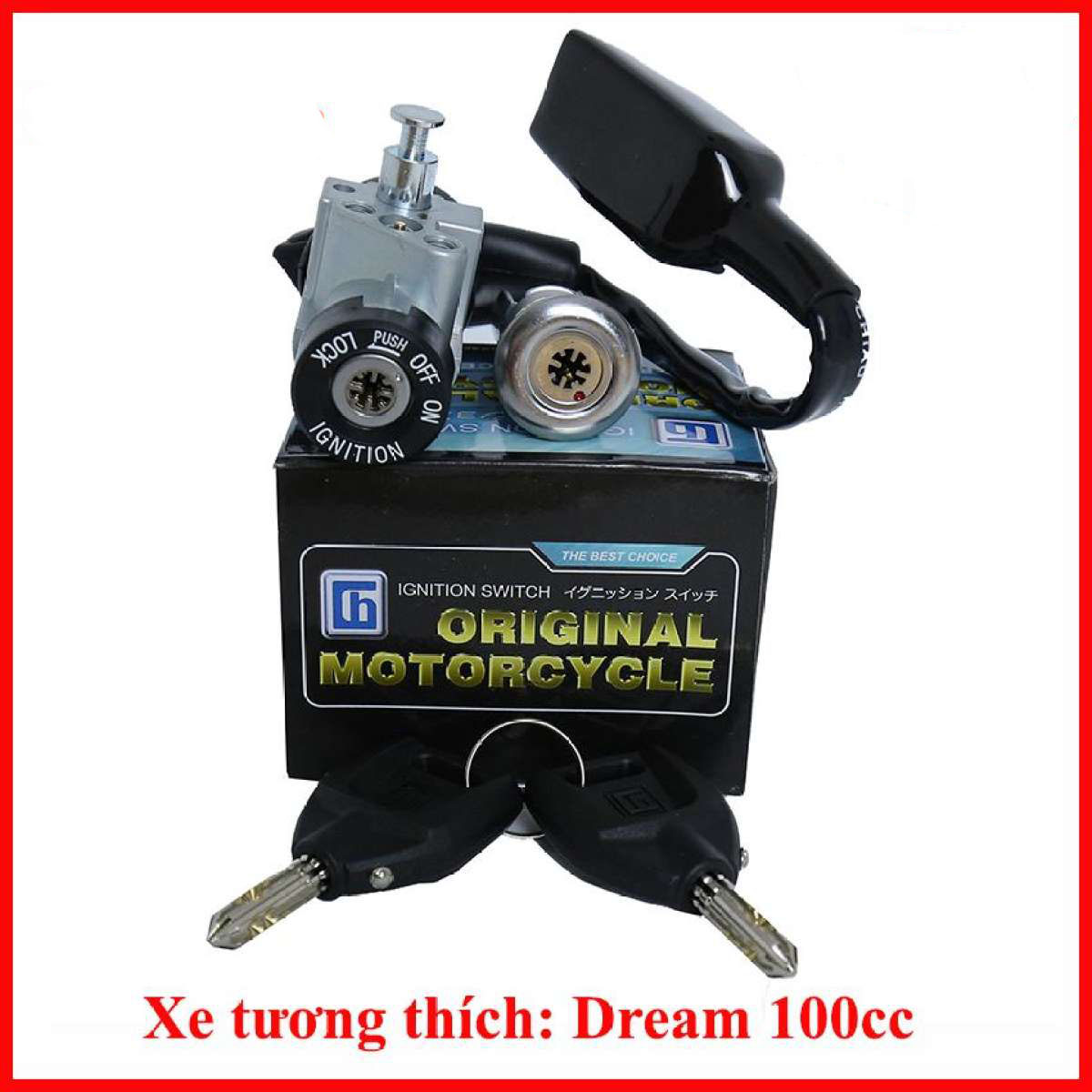 Bộ ổ khóa xe máy dream 100cc 8 cạnh chống trộm