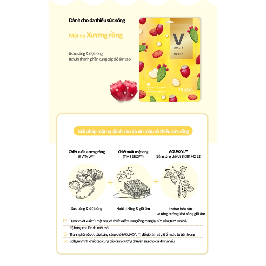 [H&B GIFT]  Combo 2 Miếng Mặt Nạ Dưỡng Da Thuần Chay Frudia Mask 20ml/pc