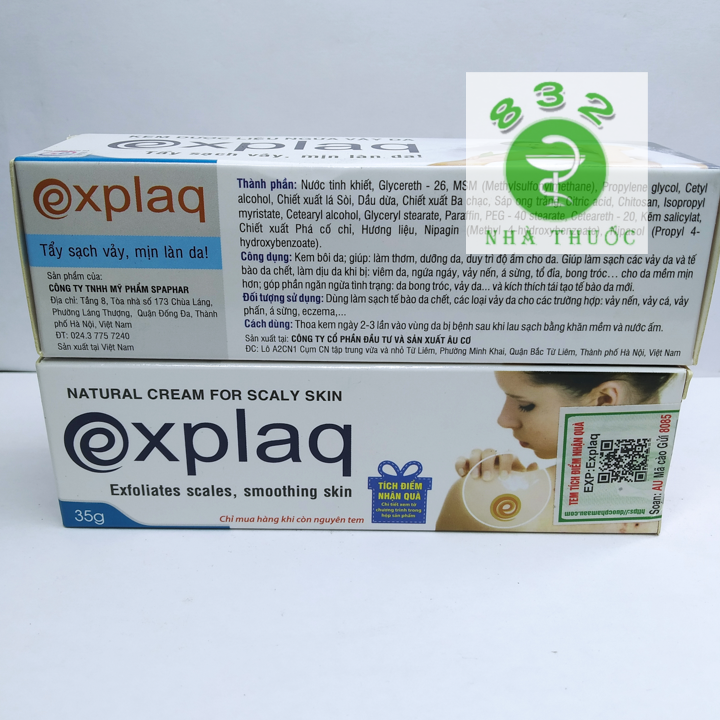 Kem ngừa vảy da Explaq tuýp 35g
