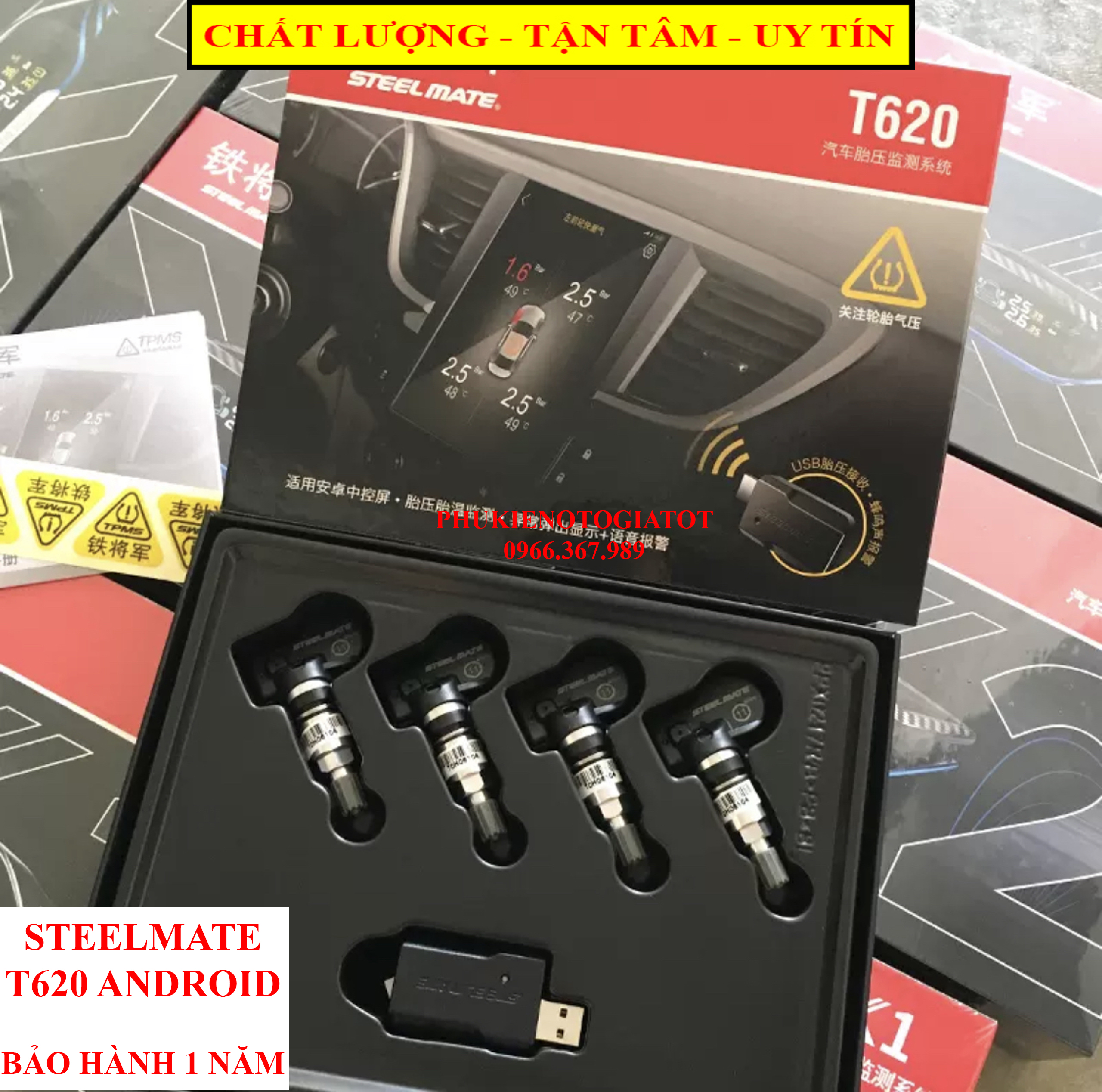 Cảm biến áp suất lốp STEELMATE T620 android (tương đương steelmate MT30)