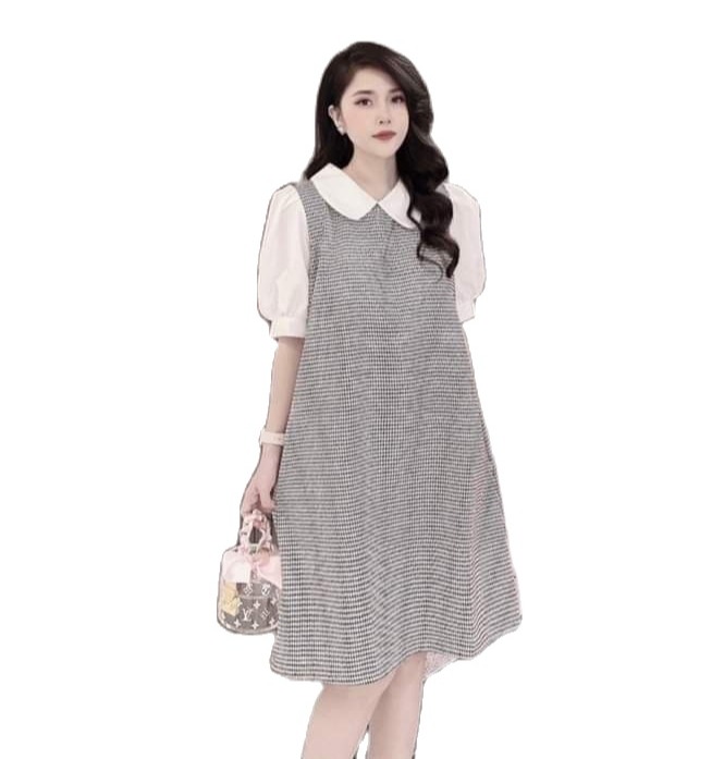 Đầm Suông Đuôi Cá - Váy Xuông Rộng Tay Ngắn Cánh Tiên Freesize Mặc Bầu Thoải Mái Xinh,váy bầu-đầm bầu suông sơ ki kẻ sọc thiết kế sang chảnh cho bầu và thời trang