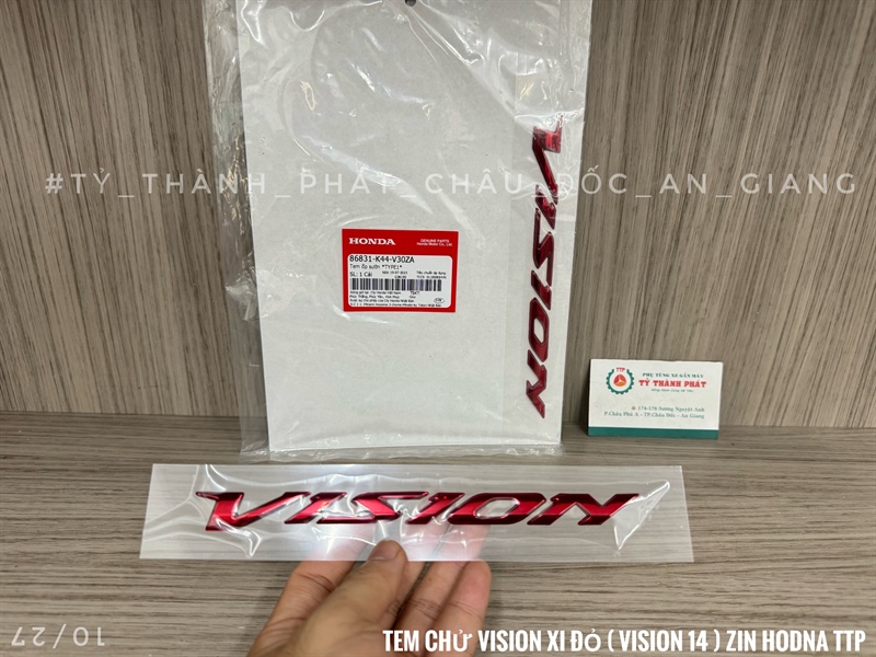 Tem chử vison xi đỏ