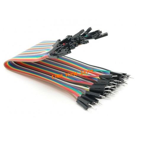 Tệp 40 sợi dây nối 20cm_10 màu loại đực-cái