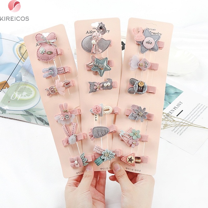 [HCM]Set 6 Kẹp Tóc Mái Cao Cấp Nhiều Chi Tiết Dễ Thương Cho Bé Gái – Giao Mẫu Ngẫu Nhiên - kireicos