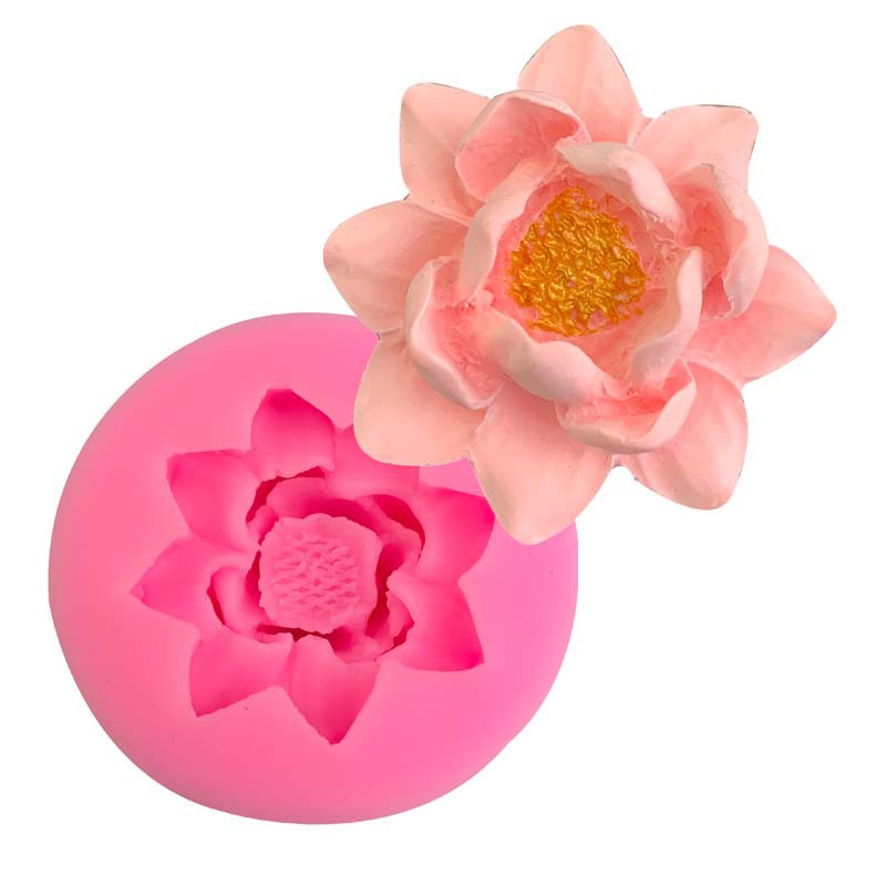 Khuôn silicon hoa Sen 4cm làm bánh rau câu 4D