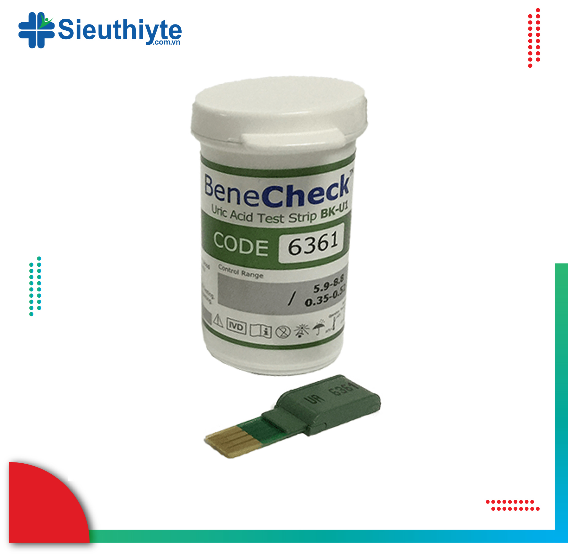 Hộp 25 Que Thử Acid Uric (Gout/Gút) Cho Máy Đo Benecheck 3in1 - Hàng Chính Hãng tại Siêu Thị Y Tế