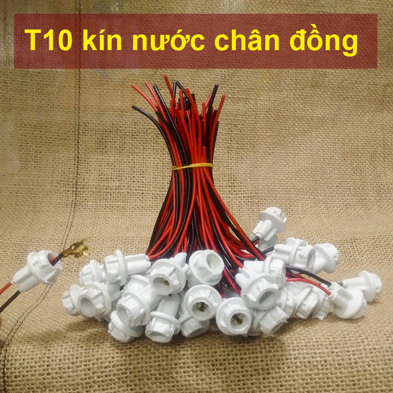 2 Đuôi đèn,jăck cắm đèn demi, xi nhan,đèn báo trong đồng xe máy, ô tô chuẩn T10