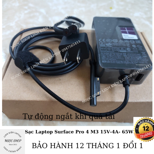 Sạc Microsoft Surface 30W 48W 65W Surface Pro 4 5 6 7 Book 1 2 RT Hub ProPlus Studio Laptogo