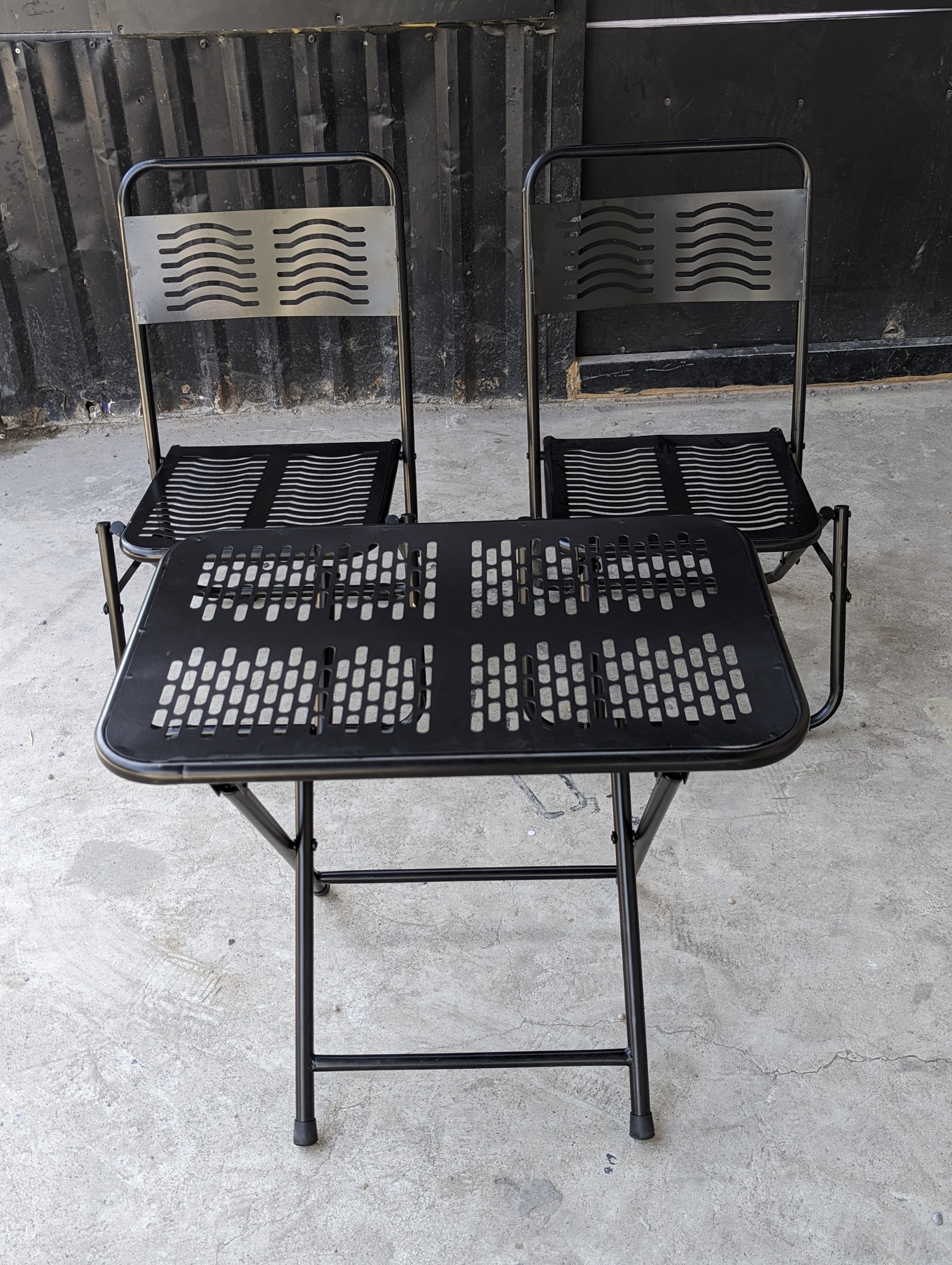 Full Iron Folding Chair - All Colors (Combo of 2 Chairs + 1 Cnc Table)