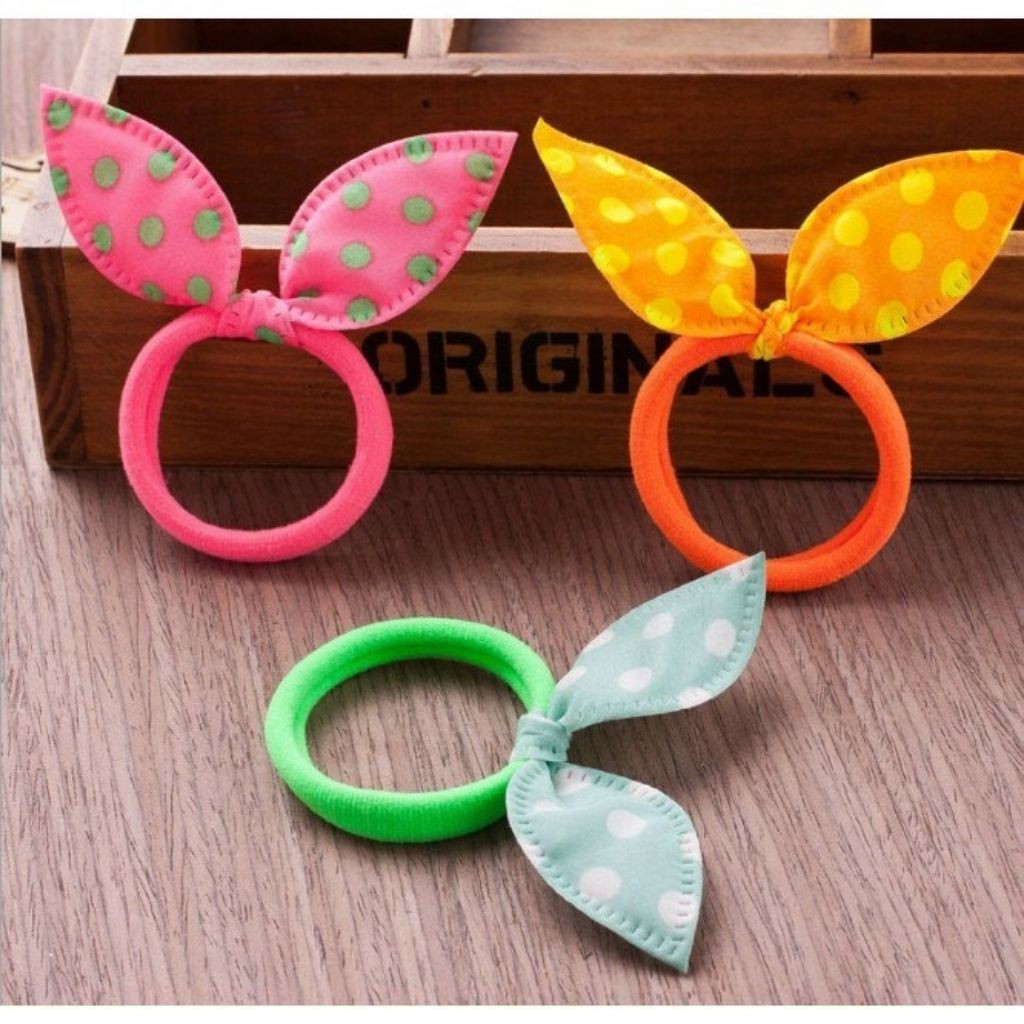 Dây Buộc Tóc - Dây Cột Tóc Tai Thỏ Siêu Dễ Thương Nhiều Mẫu ( Giao Ngẫu Nhiên )