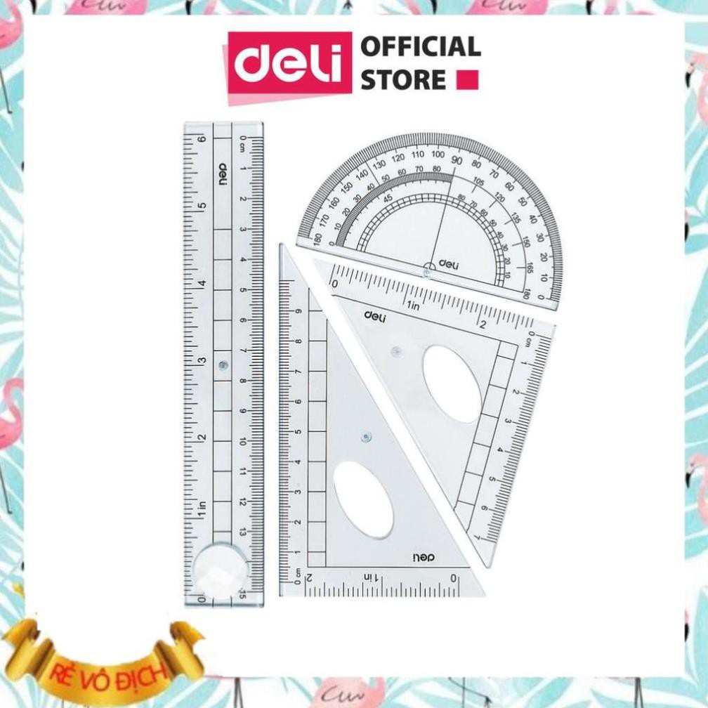 [Hàng chính hãng] Bộ dụng cụ học sinh Deli 4 dụng cụ/hộp - E9597