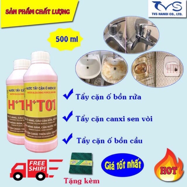 Tẩy ố men sứ bồn cầu