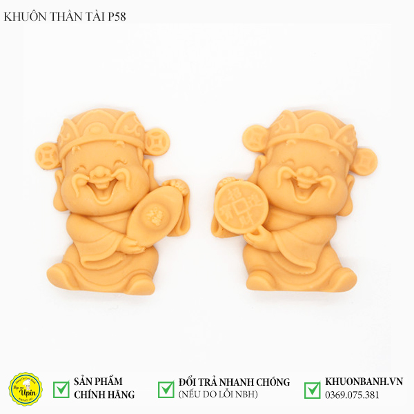 Khuôn silicon ông thần tài vỉ 2 ông