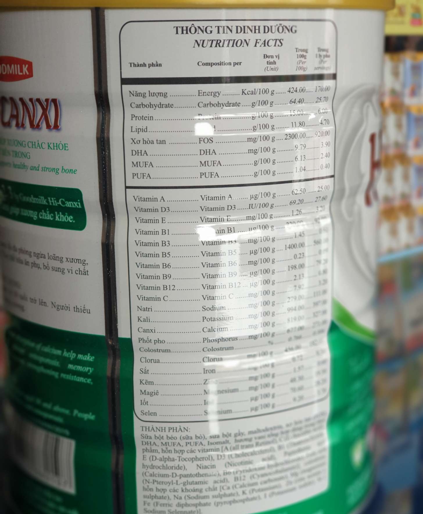 Sữa bột GoodMilk Hi Canxi (900g)