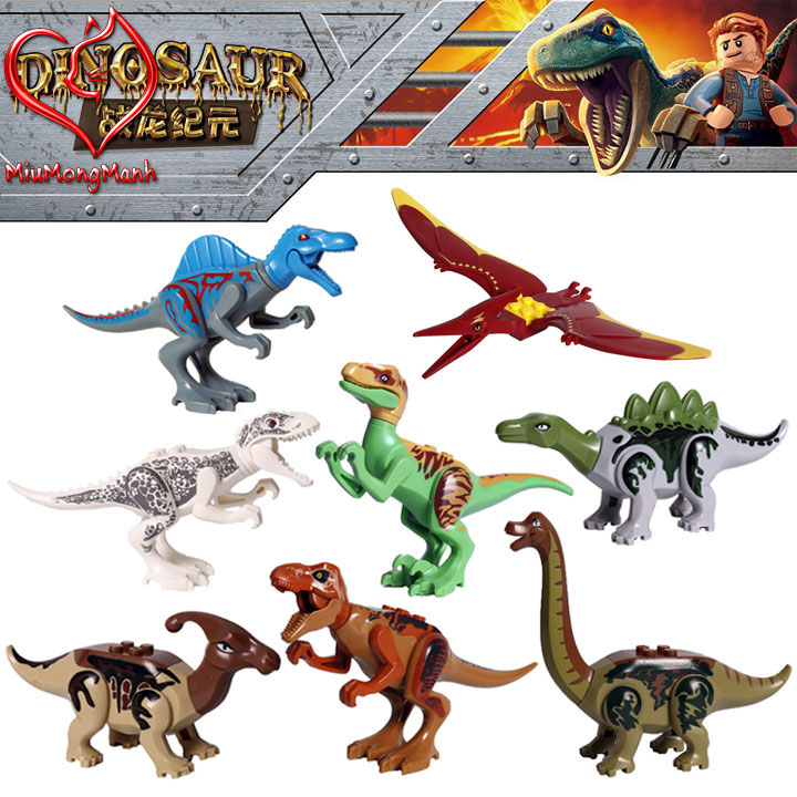 Bộ 8 Khủng Long Nhiều Loài Dinosaur YG Đồ Chơi Xếp Hình Lắp Ráp MOC DIY
