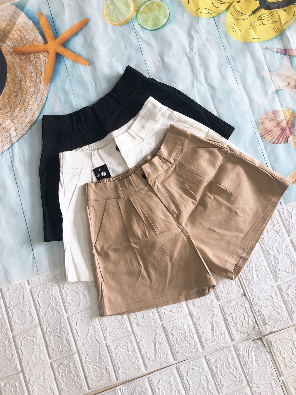 quần short nữ chất kaki chưn lưng kiểu nhật