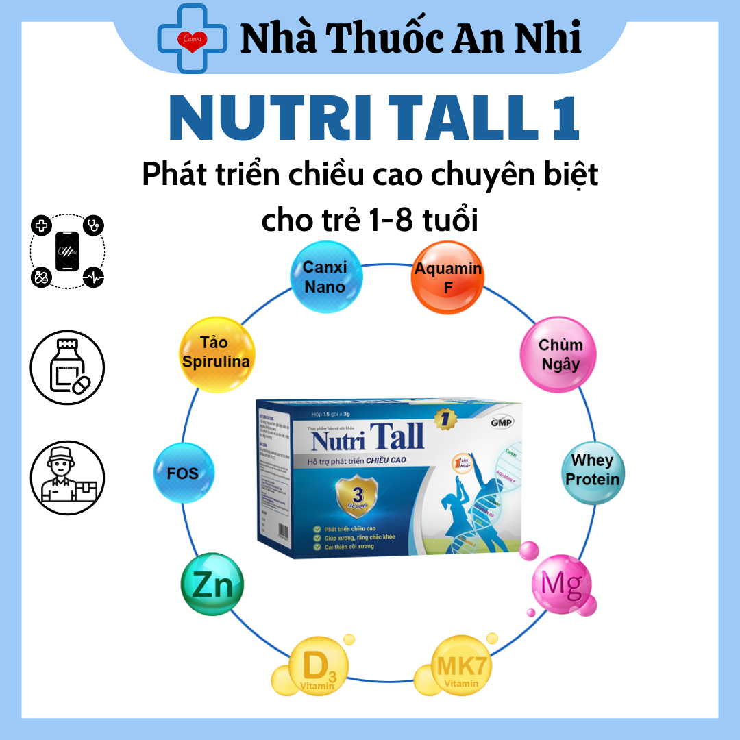 Nutri Tall 1 – Chuyên biệt phát triển chiều cao cho trẻ dưới 8 tuổi