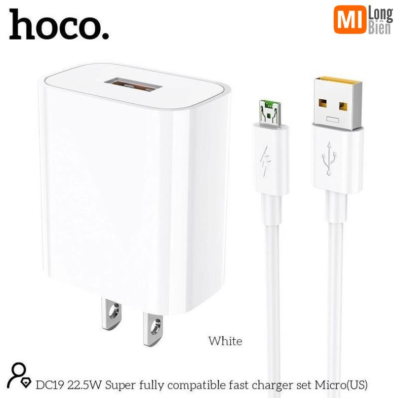Bộ Sạc Nhanh Hoco DC19 Micro//Type-C (22,5W-5A)- Hỗ trợ sạc siêu nhanh