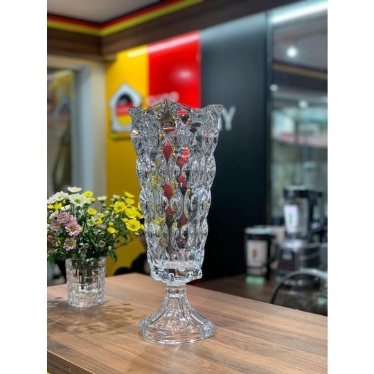 Lọ hoa pha lê chân đế cao cấp Bohemia Samba 40cm - Hàng Đức chính hãng