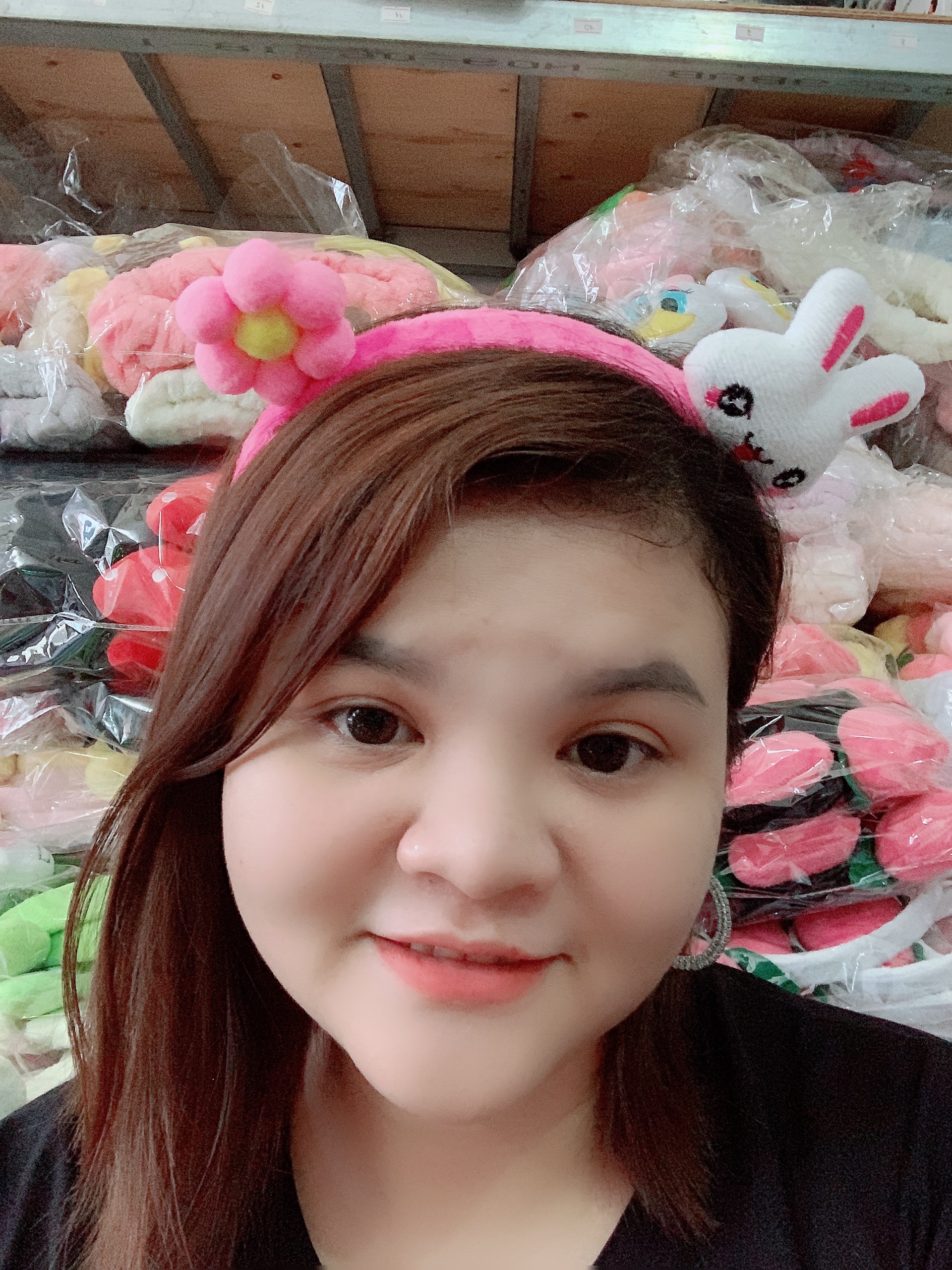 Băng Đô Cài Tóc Thỏ Hoa