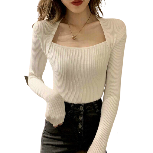 [HCM]Áo thun nữ tay dài cổ vuông thời trang thu đông phù hợp đi làm đi chơi đi học Adc 65