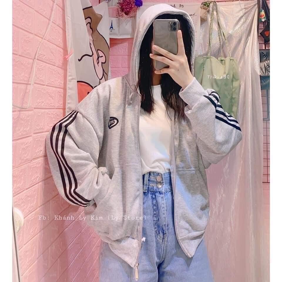 Áo khoác nỉ in logo thời trang - áo khoác tay thụng unisex, free size cá tính