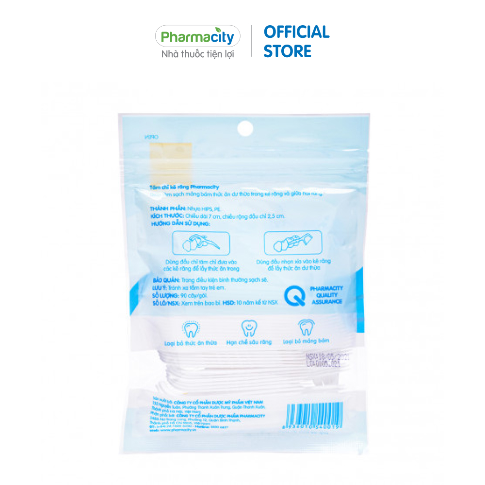 Tăm chỉ kẽ răng Pharmacity (Gói 90 cây)