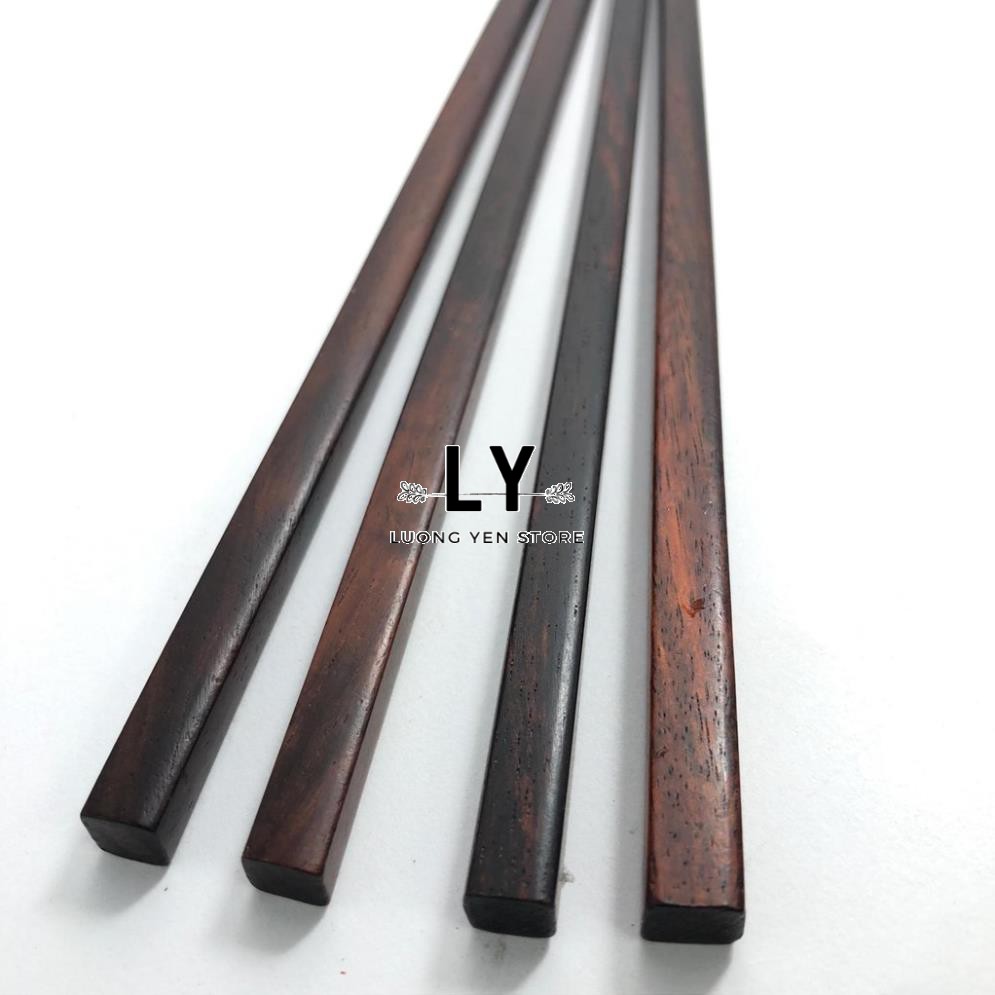 【Vĩ 10 Đôi】 Bộ Đũa Gỗ Sumo Màu Nâu Đen Dài 24cm
