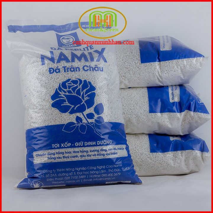 Đá trân châu perlite giá rẻ trồng cây Namix 20dm3 (1,6kg-2,2kg) cân bằng độ ẩm cho đất trồng xương rồng sen đá | Minh Hân Garden