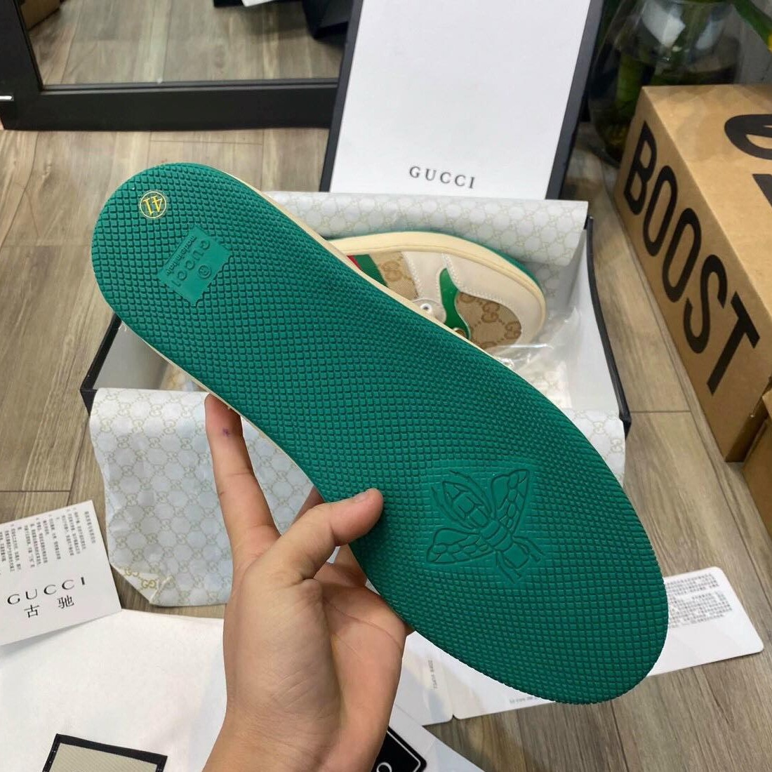 Giày Sneaker Nam nữ Guccii Screener leather( Giày Guccci Sơn Tùng MTP)