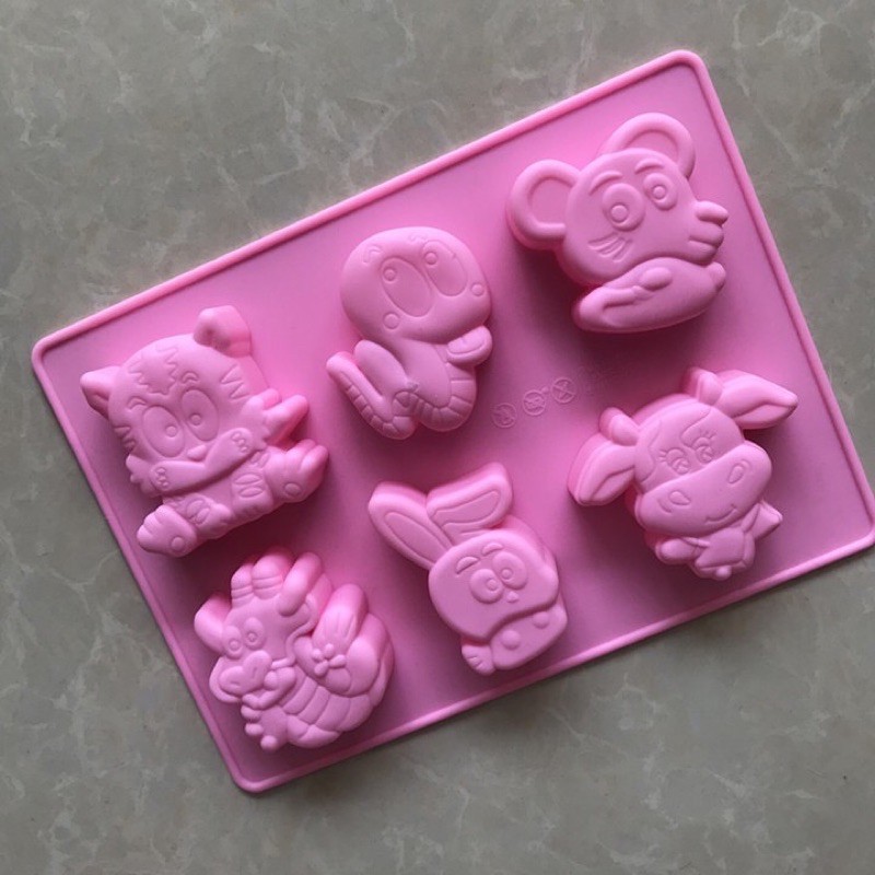 Khuôn silicon 12 con giáp 3d ( mỗi khuôn có 6 con)