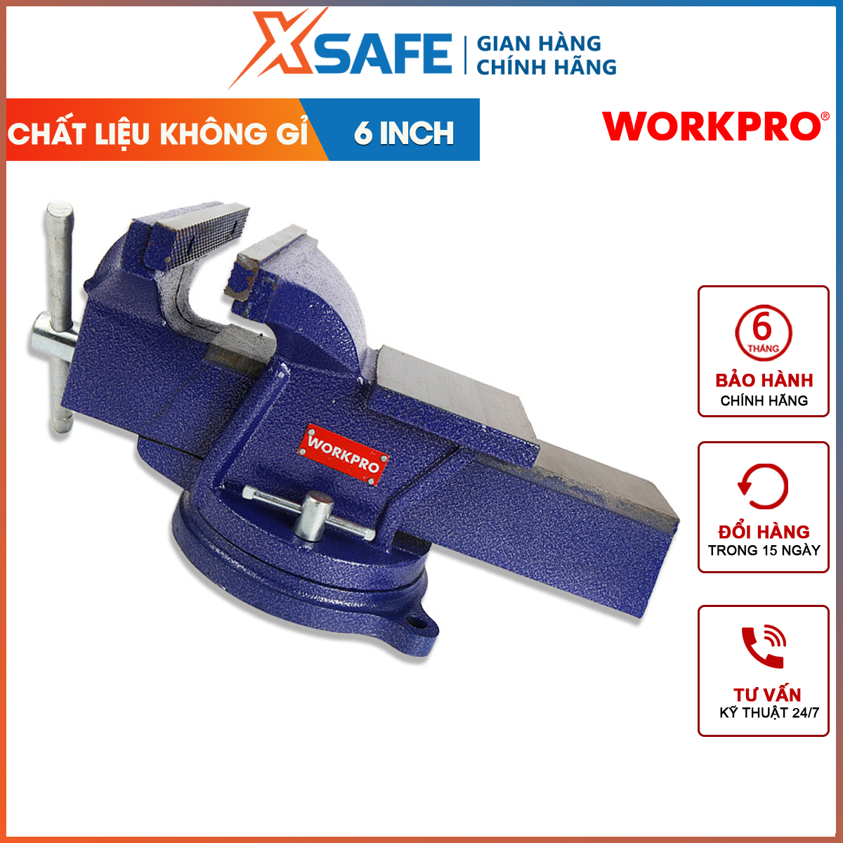 Workpro 6 inch 160mm wp233007 swivel desk clamp-authentic-xsafe