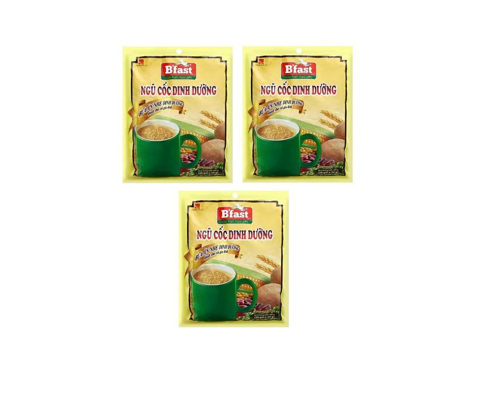 Combo 3 Bịch Ngũ Cốc B'Fast Vinacafe 24 gói x 20gr