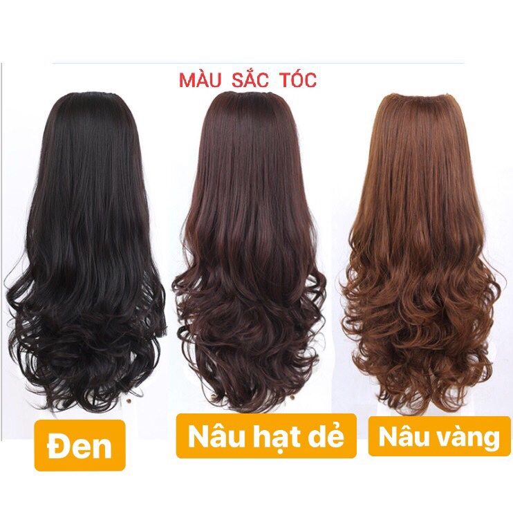 [ HÌNH THẬT ] - TÓC GIẢ KẸP CHỮ U 3/4 XOĂN U001