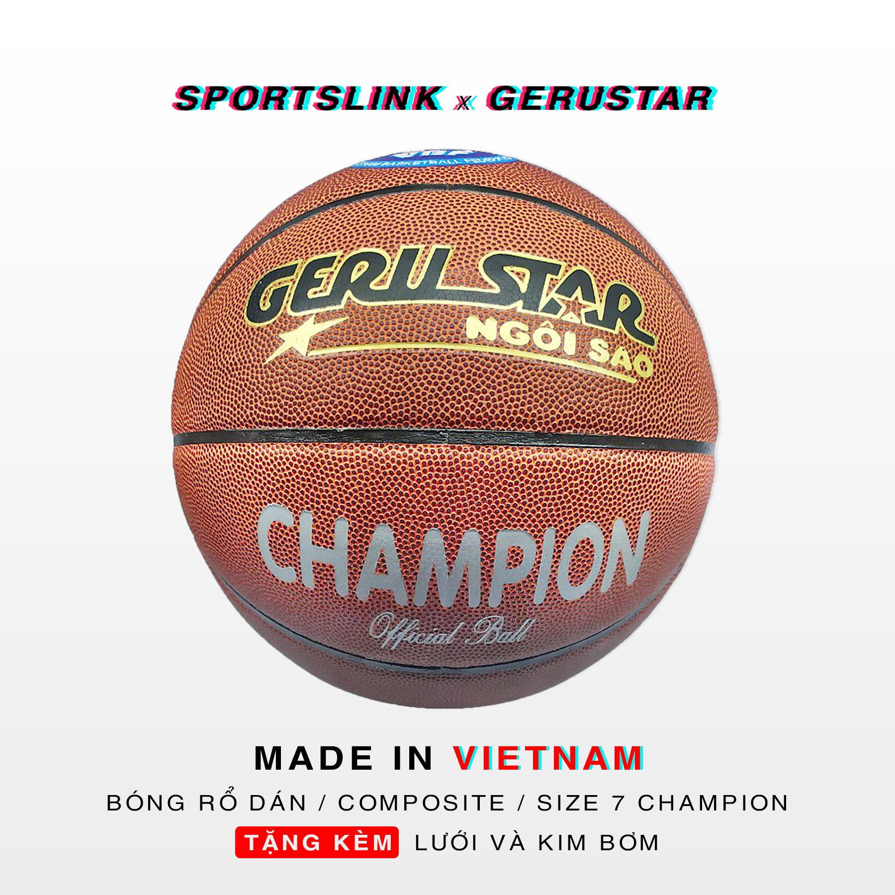 Bóng rổ dán Gerustar Size 7 Champion