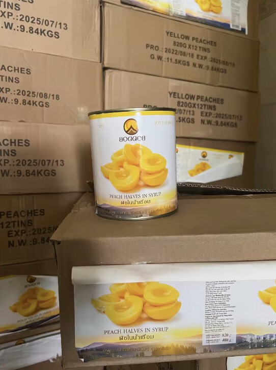 Đào Ngâm BoddoB Lon 820g ( 12 lon/thùng)