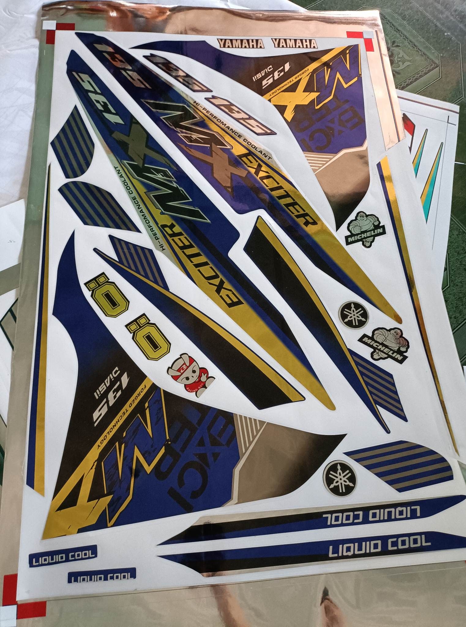 tem rời CROM ex 135 MX vàng xe xanh đen