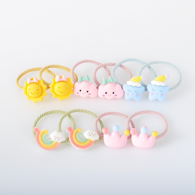Set 2 dây buộc tóc cho bé cột 2 chùm - dây cột tóc bé gái (1 cặp)