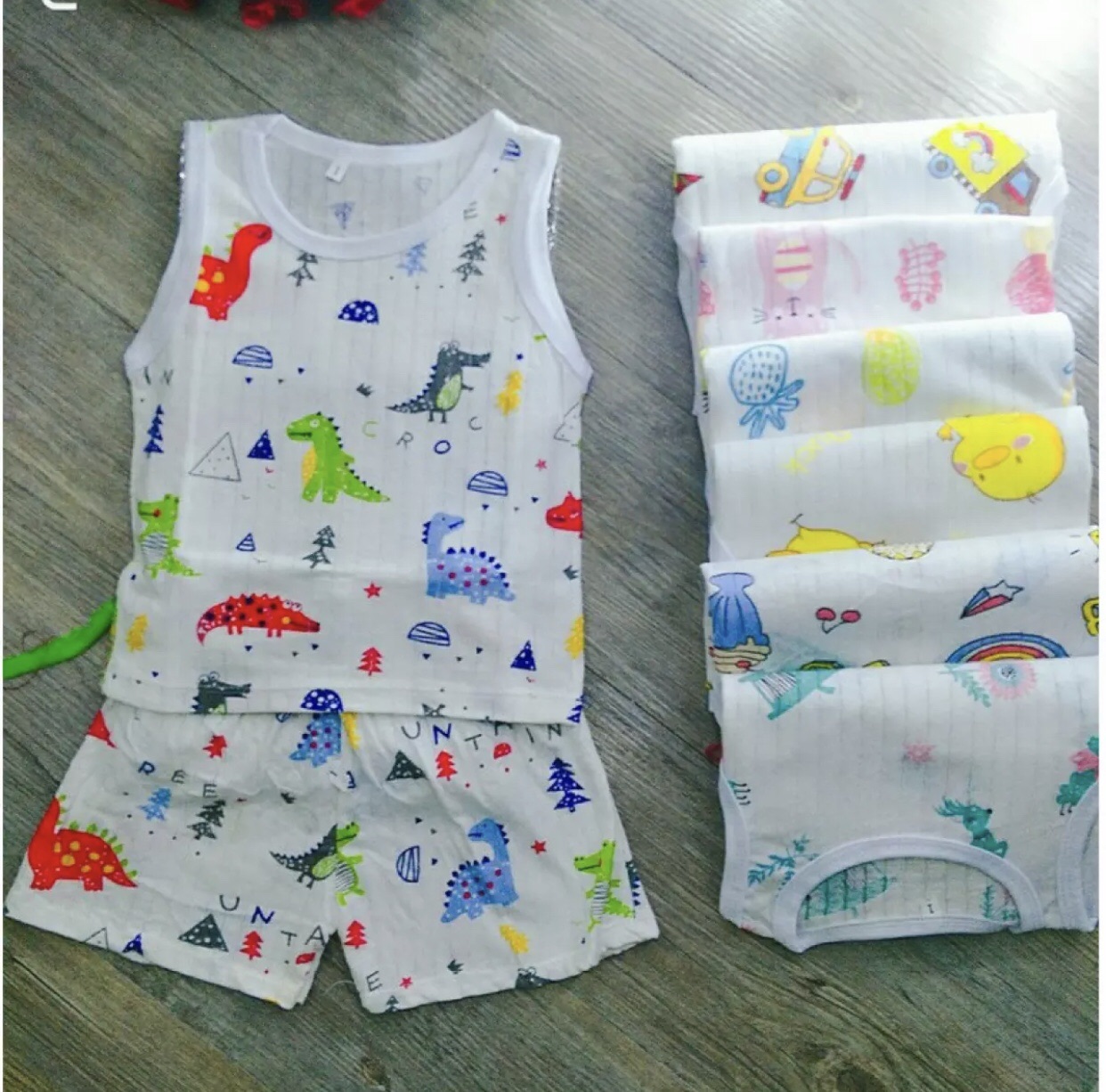 COMBO 2 sét bộ ba lỗ bé trai bé gái (size 4-17kg)