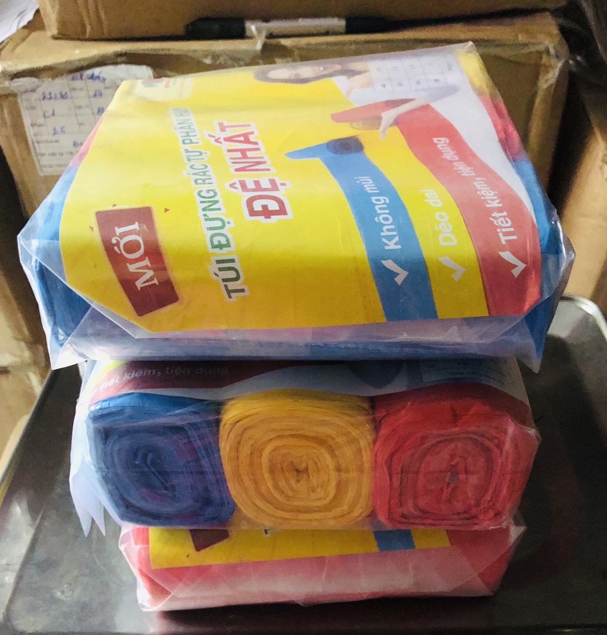 [HCM]SIZE ĐẠI - COMBO 3 CUỘN TÚI RÁC MÀU (1KG/CUỘN)